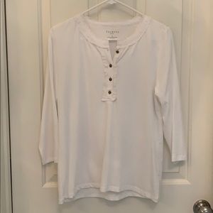 Talbots Women’s White 3/4 Knit top size Lp